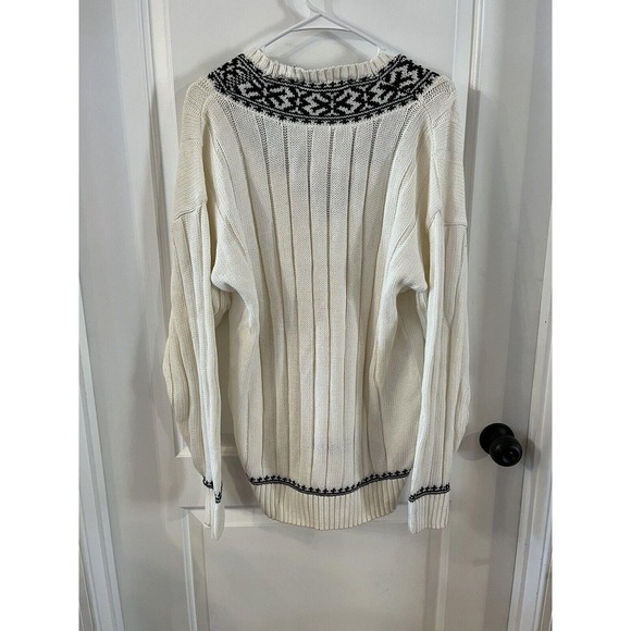 Men's 90's BUGLE BOY W/B 100% Cotton Knit Sweater Size L - Picture 4 of 9